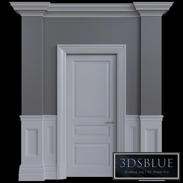 American style door 3DS Max - thumbnail 3