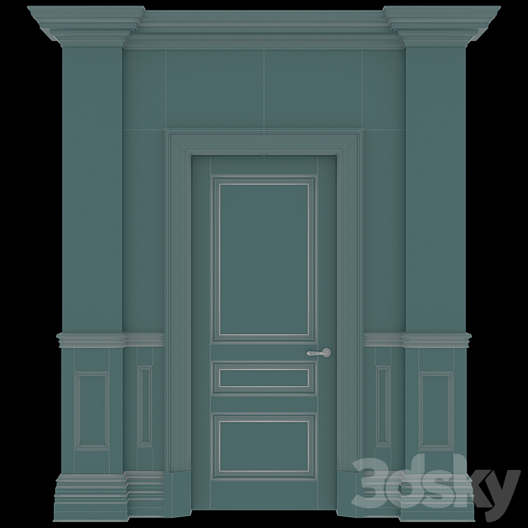 American style door 3DS Max - thumbnail 2