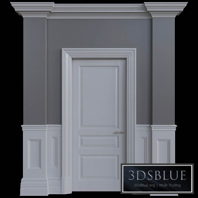 American style door 3DS Max - thumbnail 3