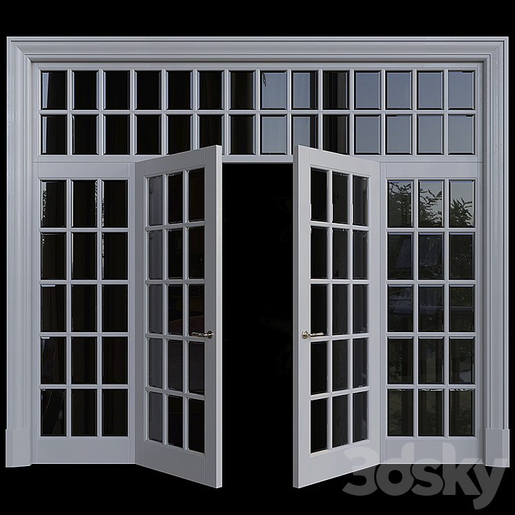 American style door 3DS Max - thumbnail 1