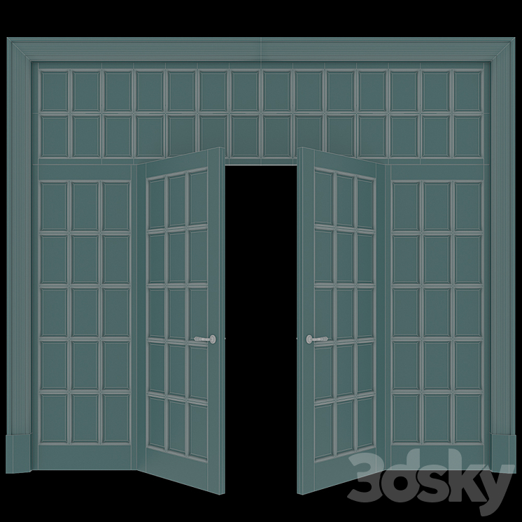 American style door 3DS Max - thumbnail 2