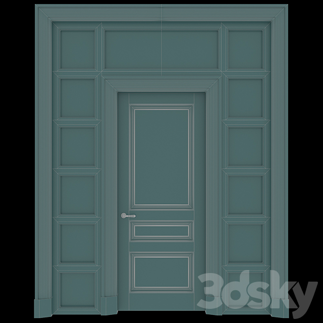 American style door 3DS Max Model - thumbnail 2