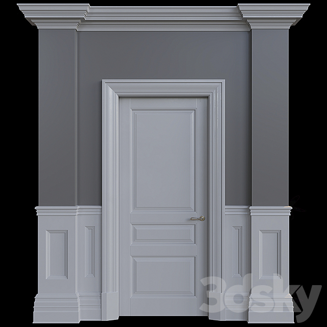 American style door 3DSMax File - thumbnail 1