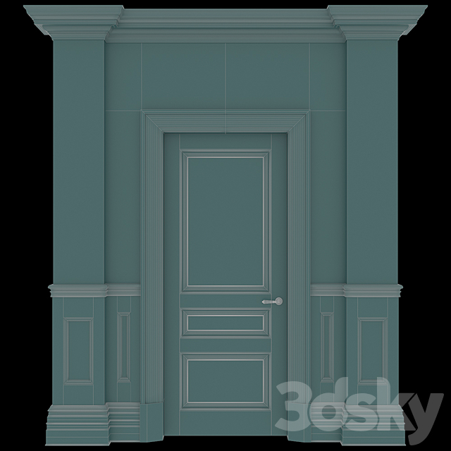 American style door 3DSMax File - thumbnail 2