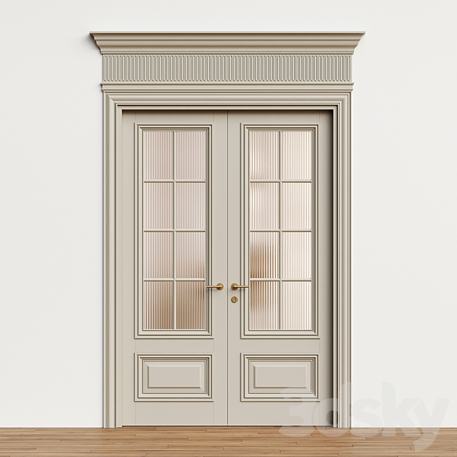 Antique volhovec door – interior door 235 3ds Max - thumbnail 3