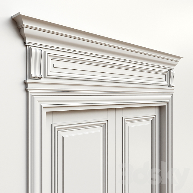 Antique volhovec door – interior door 236 3ds Max - thumbnail 2