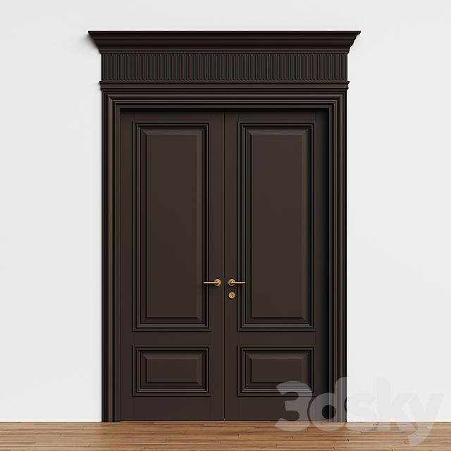 Antique volhovec door – interior door 236 3ds Max - thumbnail 3