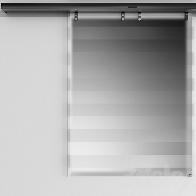 Automatic Sliding Metal Glass Doors 3DS Max Model - thumbnail 5