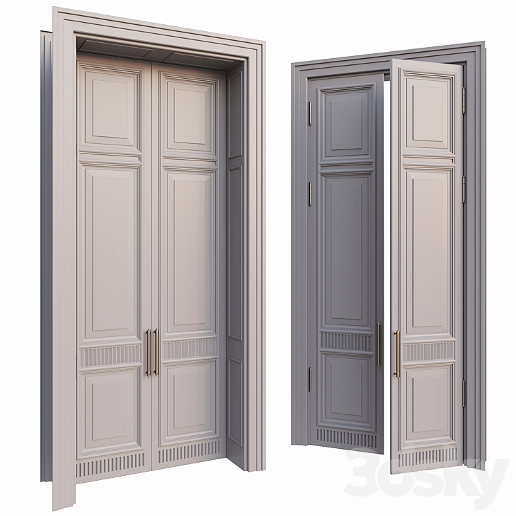 AVE Classic Gray Doors 3DS Max - thumbnail 1