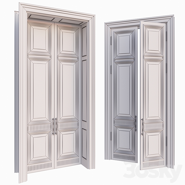 AVE Classic Gray Doors 3DS Max - thumbnail 2