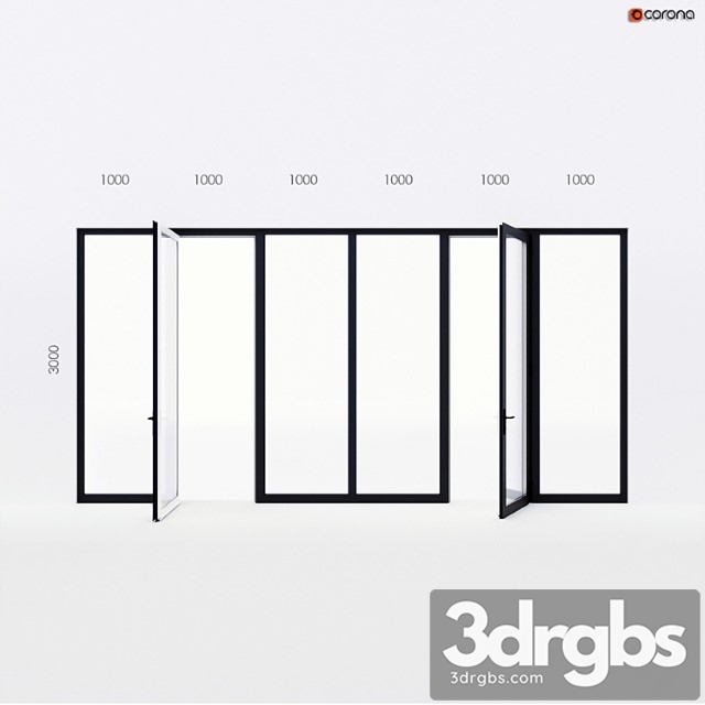 Balcony door alumil 1 3dsmax Download - thumbnail 1