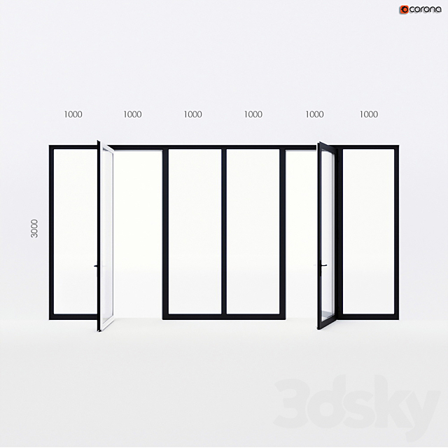 Balcony door Alumil 3DSMax File - thumbnail 1