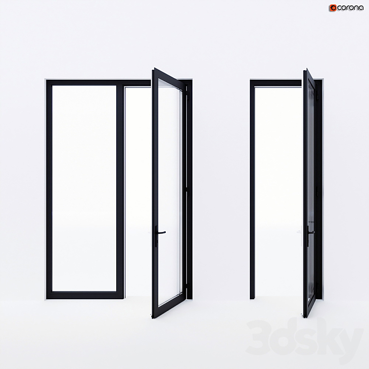 Balcony doors Alumil 3DS Max - thumbnail 1