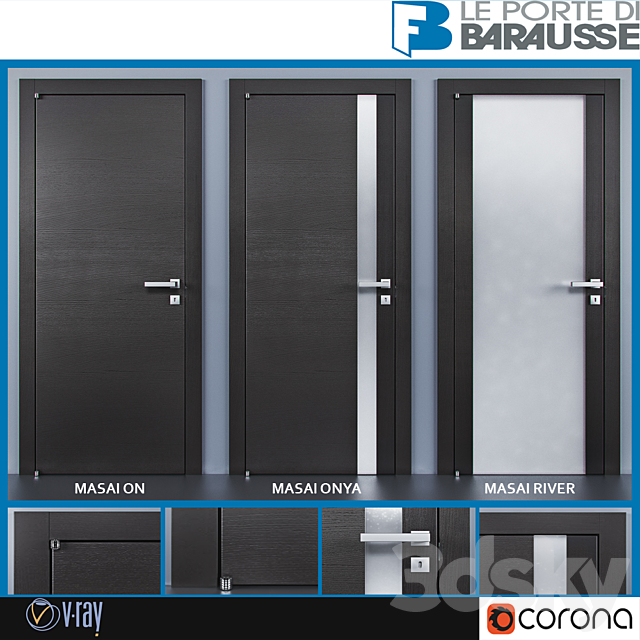 Barausse doors 3DS Max Model - thumbnail 1