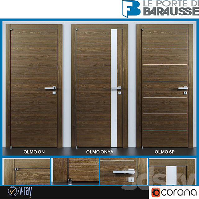 Barausse doors 3DS Max Model - thumbnail 1