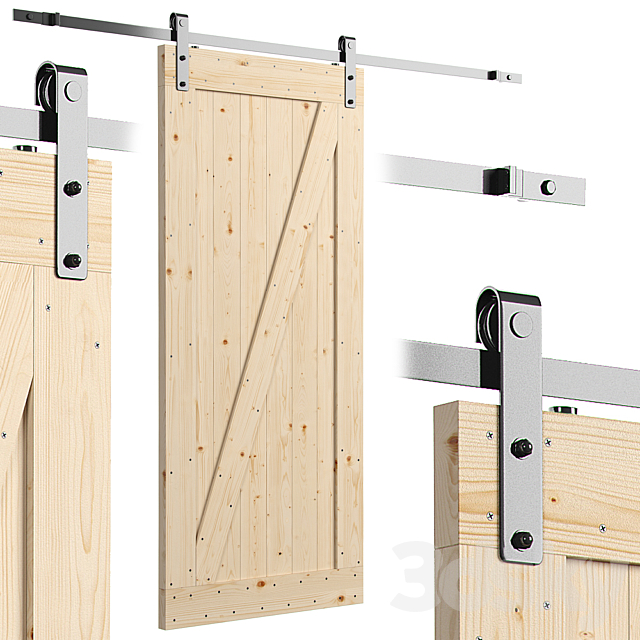 Barn door 2 in 1 3ds Max - thumbnail 1