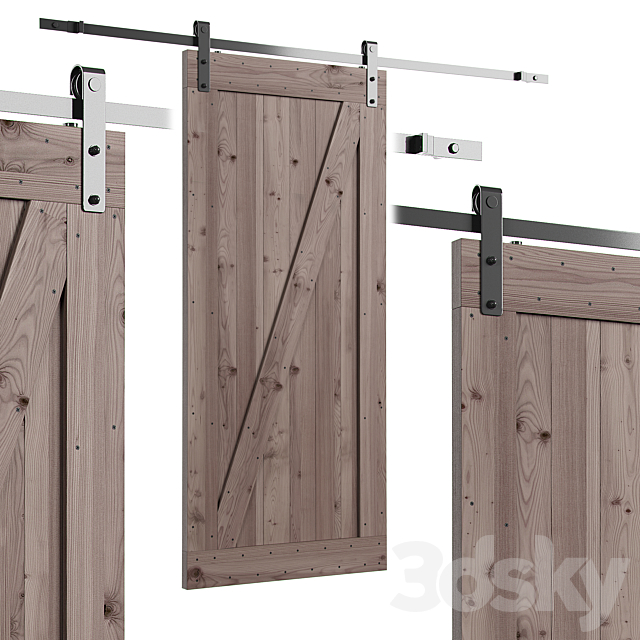 Barn door 2 in 1 3ds Max - thumbnail 2