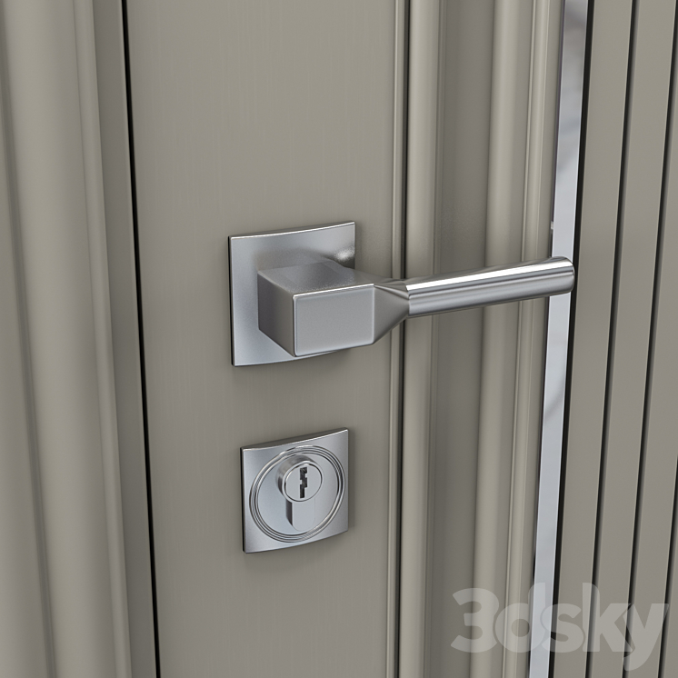 Bella gray door 3DS Max Model - thumbnail 2