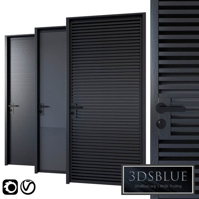 Black modern doors 3DS Max - thumbnail 3