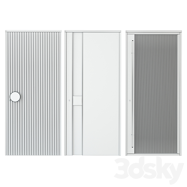 Black modern entrance door 3DSMax File - thumbnail 3