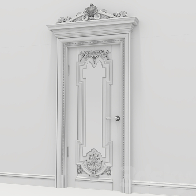 Carved door 3DS Max Model - thumbnail 2