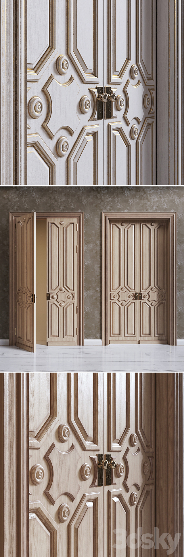 Classic door 3ds Max - thumbnail 2