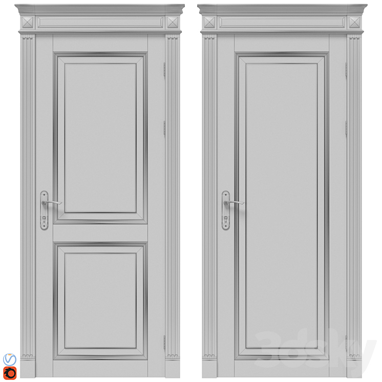 Classic door set 03 3DS Max - thumbnail 2