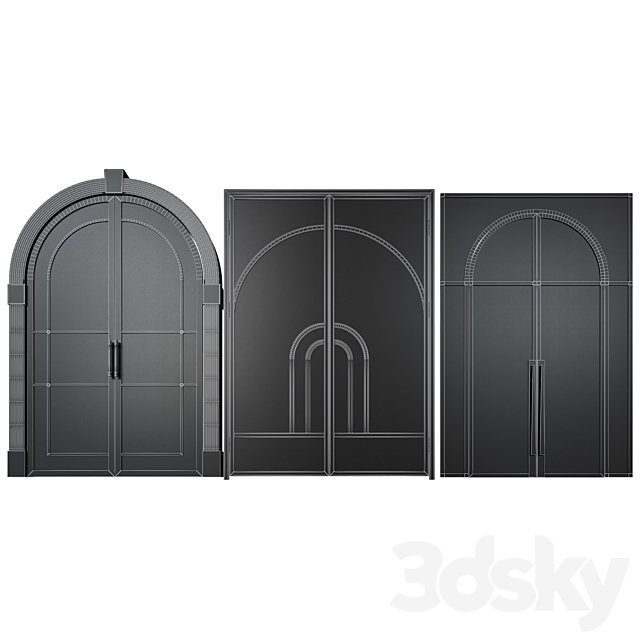 Classic doors 3DS Max Model - thumbnail 5