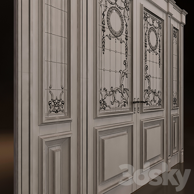 Classic doors 3DS Max Model - thumbnail 3