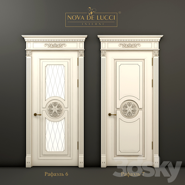 Classic doors Rafael 6 and Raphael 7 3ds Max - thumbnail 1