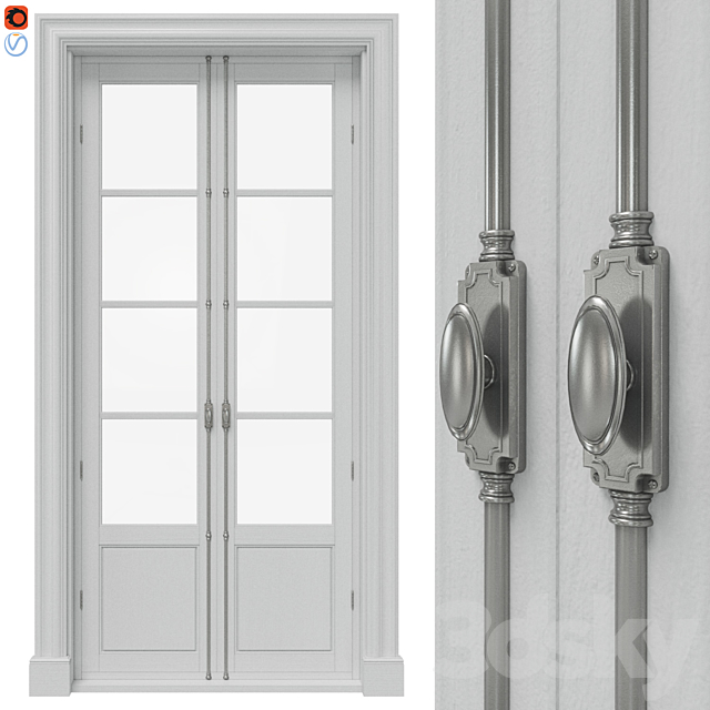 Classic doors with cremones 3DSMax File - thumbnail 1