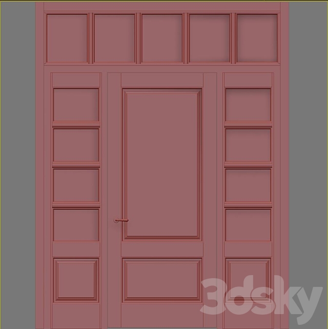 Classic front door 3ds Max - thumbnail 2