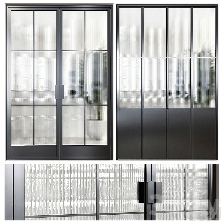 Classic glass door 3DS Max Model - thumbnail 1