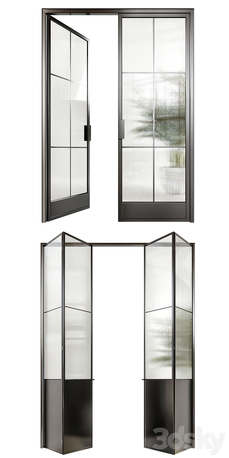 Classic glass door 3DS Max Model - thumbnail 2