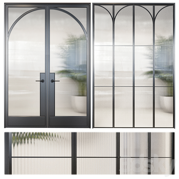 Classic glass door 3DS Max - thumbnail 1