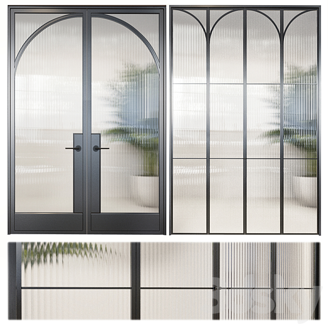 Classic glass door 3DS Max Model - thumbnail 1