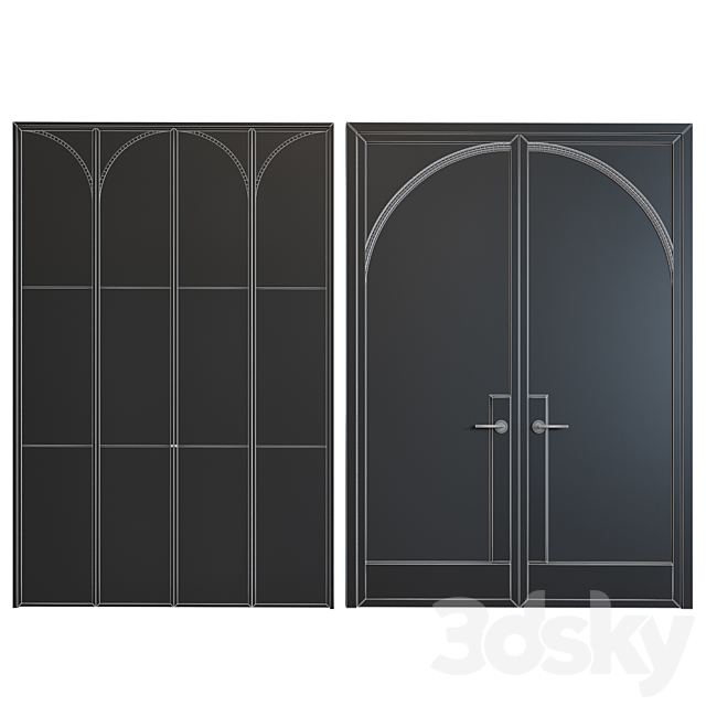 Classic glass door 3DS Max Model - thumbnail 3