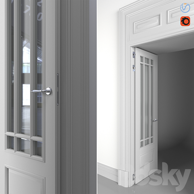 Classic glass door 3DS Max Model - thumbnail 3