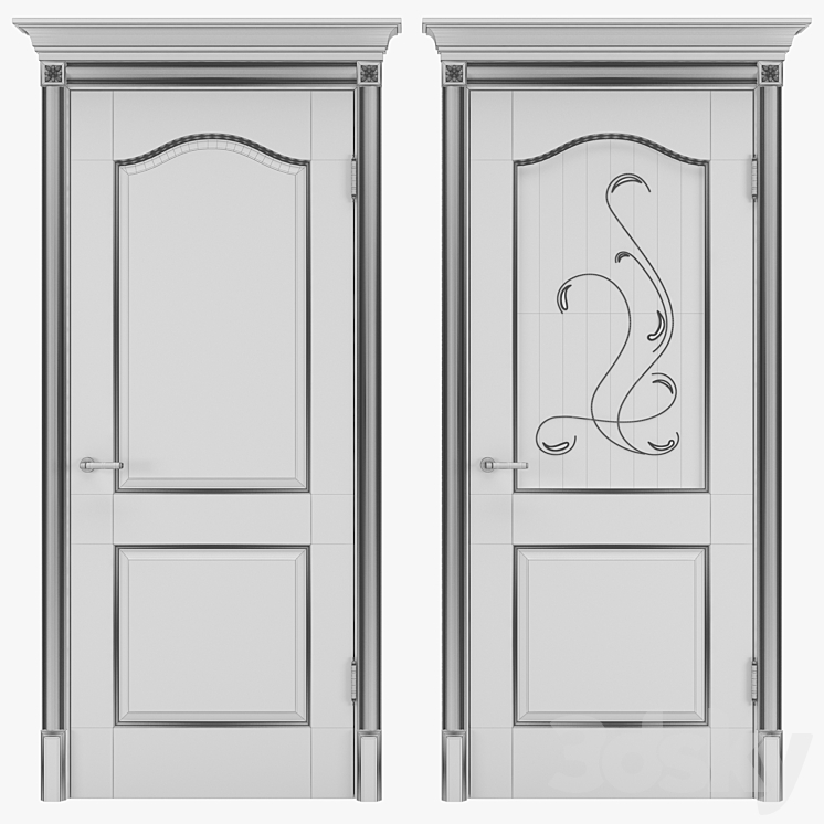 Classic interior doors 07 3DS Max - thumbnail 2