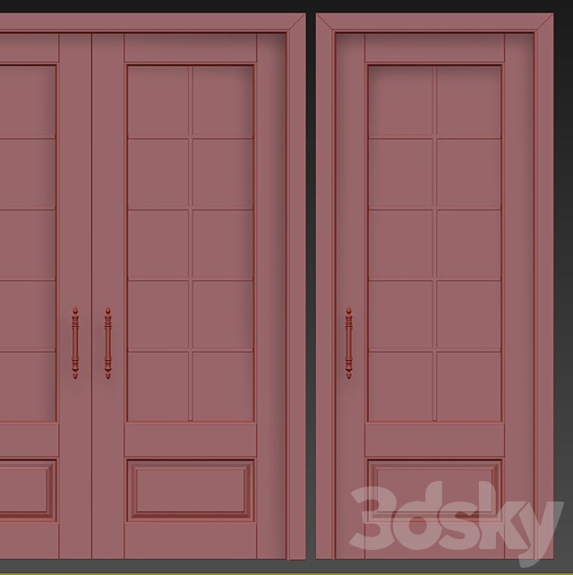 Classic interior doors 1 3ds Max - thumbnail 3