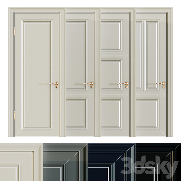 Classic interior doors-2 3DS Max - thumbnail 1