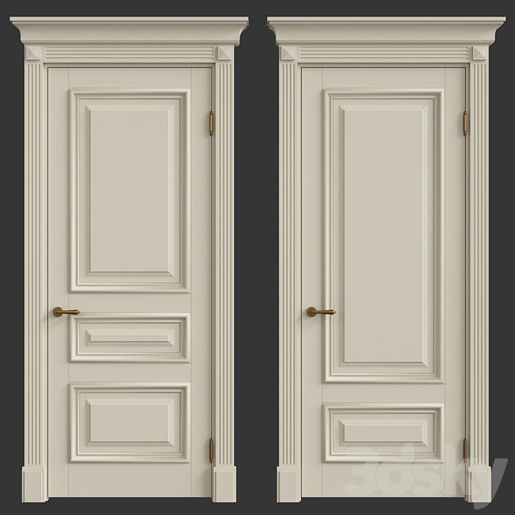 Classic interior doors 3DS Max - thumbnail 1