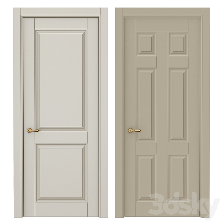 Classic interior doors 3DS Max - thumbnail 1