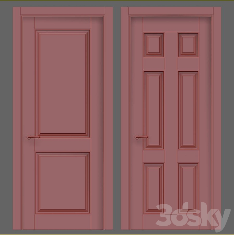 Classic interior doors 3DS Max - thumbnail 2