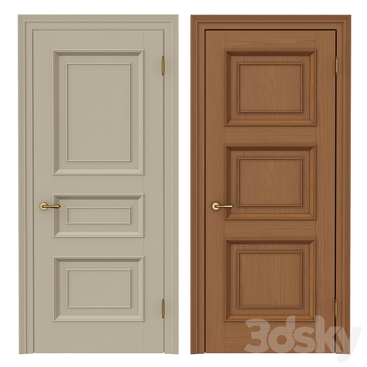 Classic interior doors 3DS Max - thumbnail 1