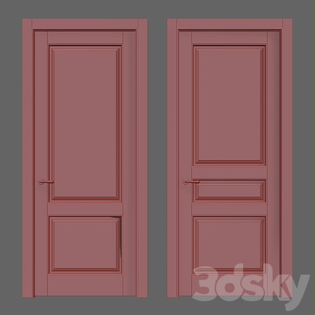 Classic interior doors 3DS Max Model - thumbnail 2