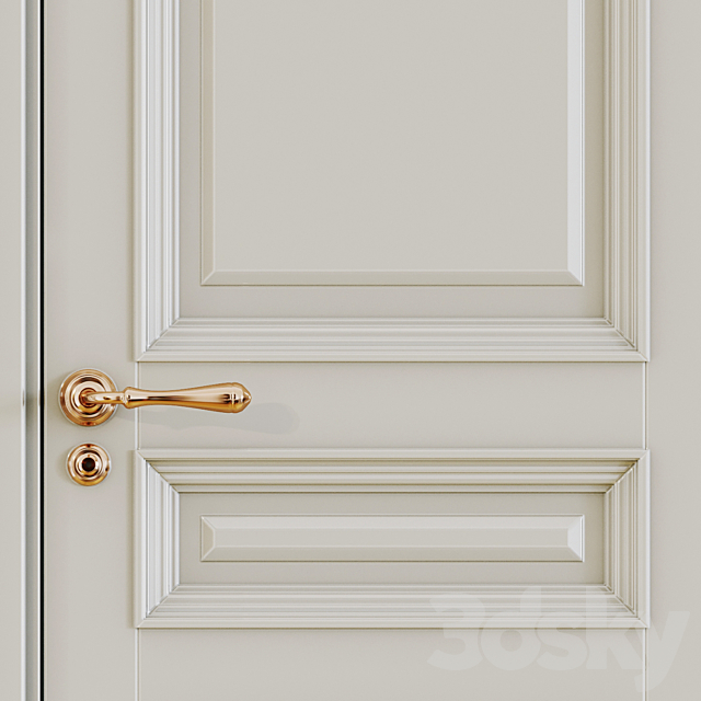 Classic interior doors 3DS Max Model - thumbnail 2