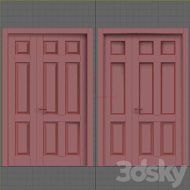 Classic interior doors 3DS Max Model - thumbnail 2