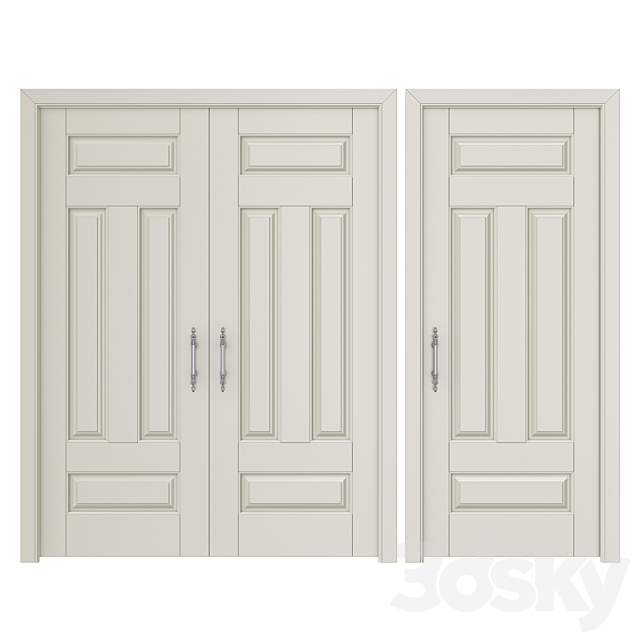 Classic interior doors 4 3ds Max - thumbnail 1