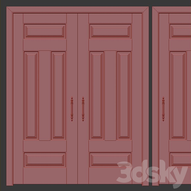 Classic interior doors 4 3ds Max - thumbnail 3